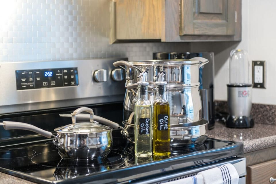Kitchen with Air Fryer, Pots and Pans, Cooking  utensils and more