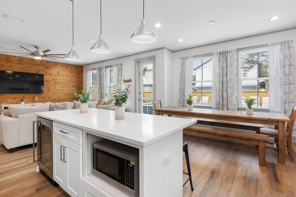 The open floor plan is perfect for larger groups.