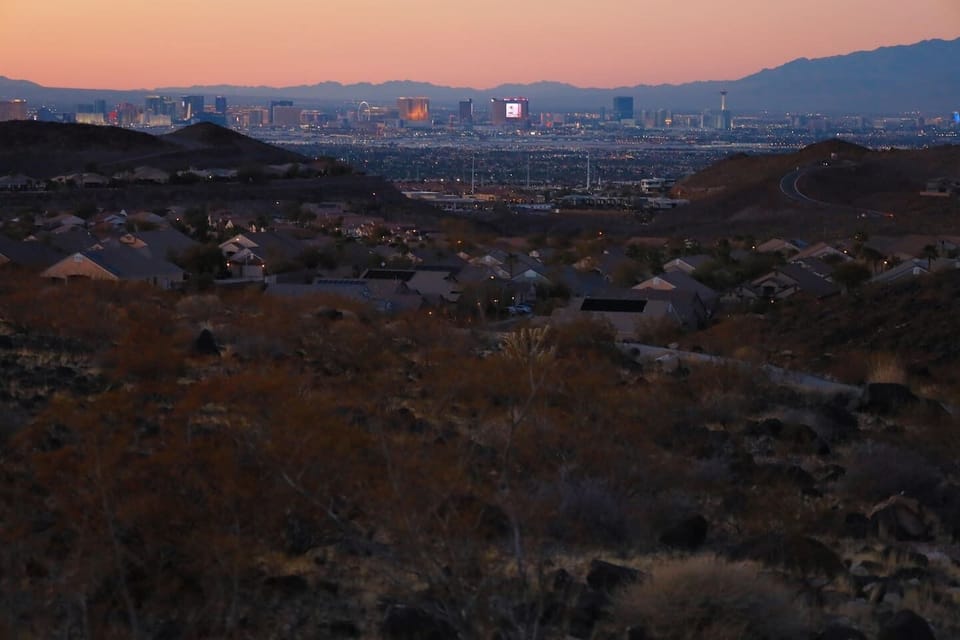 Vegas city lights from the Anthem trail, 5 minutes from our door.