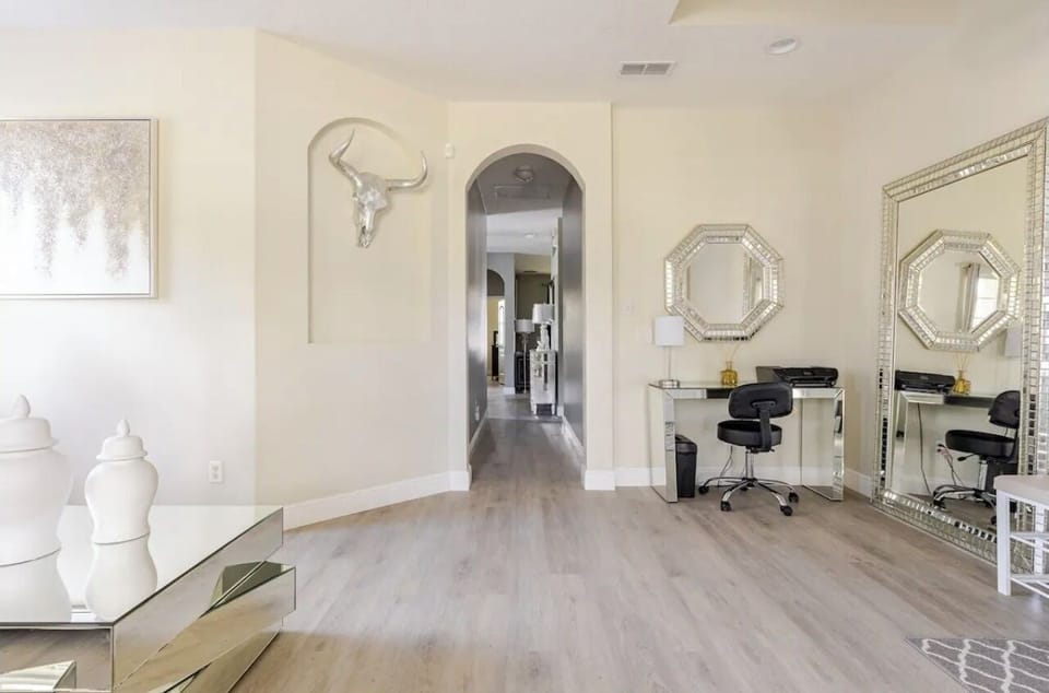 Elegant interior walkway with thoughtful design details, adding character and flow throughout the home.
