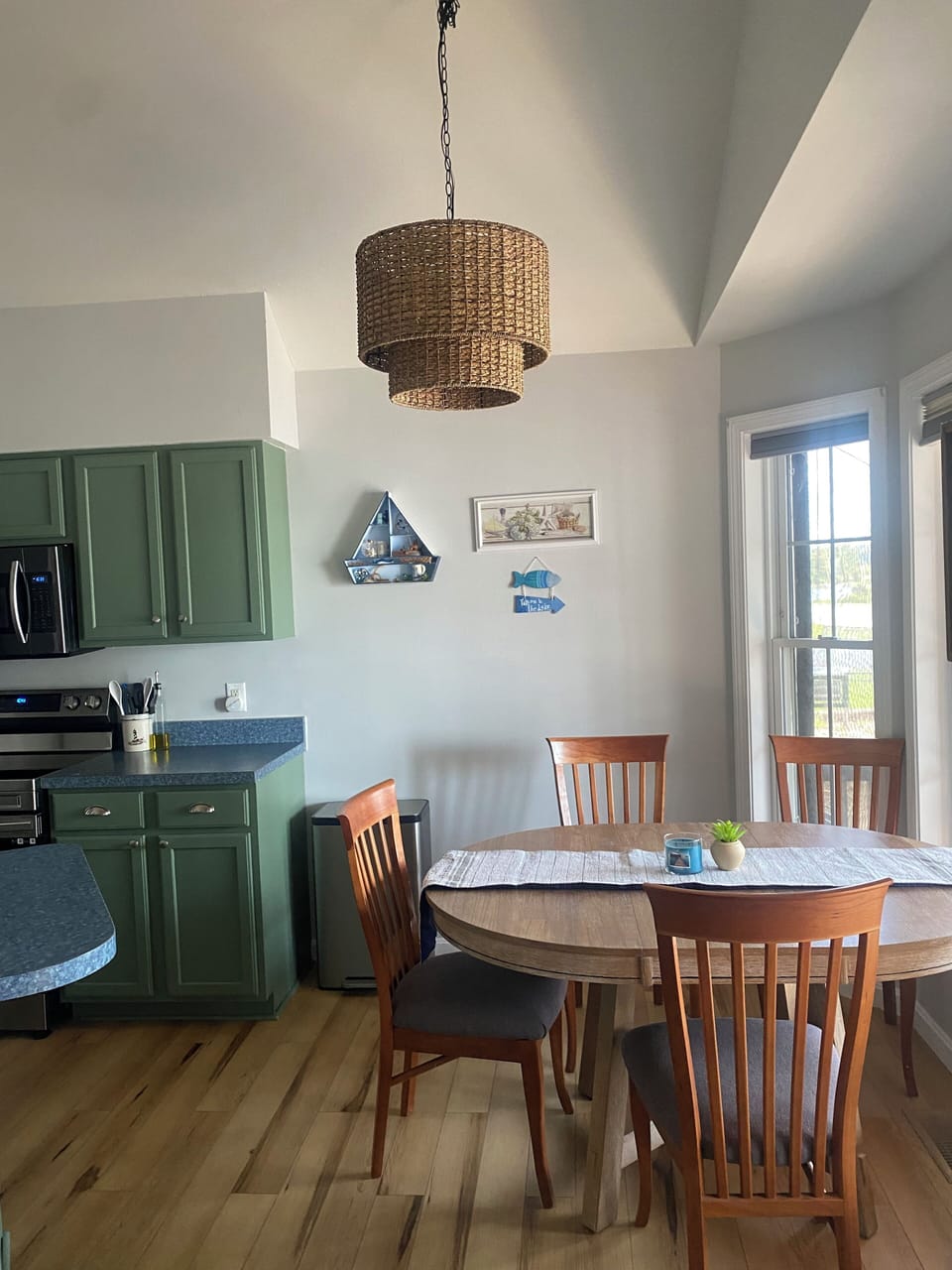 Kitchen table.