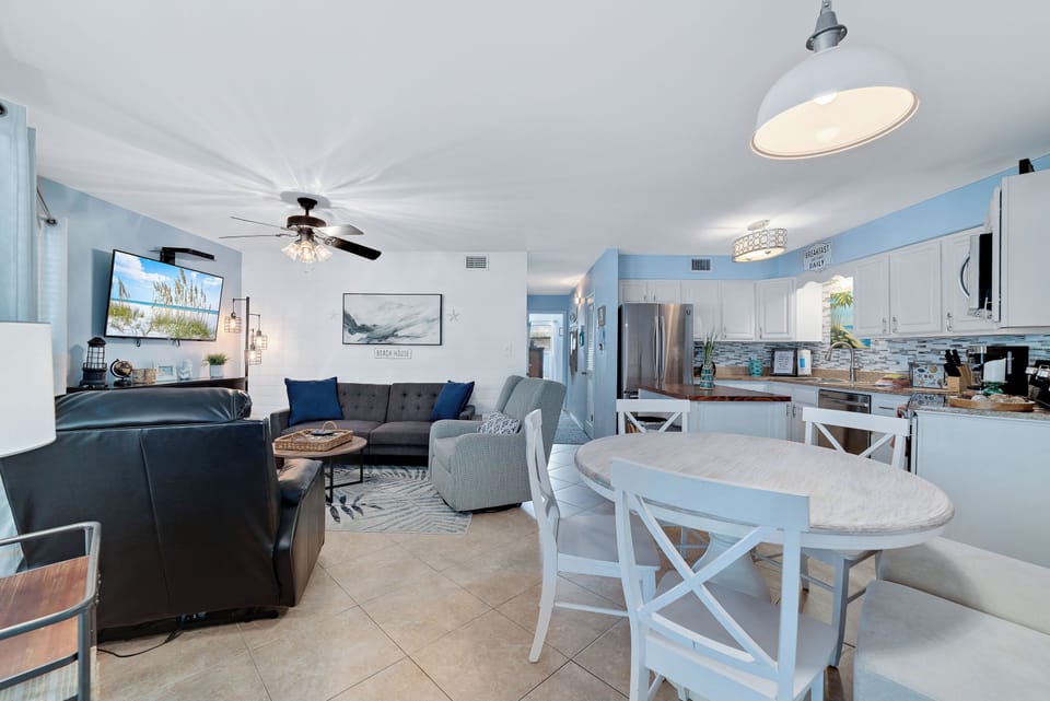From prepping meals in the kitchen to relaxing in the living room, this open floor plan keeps everyone connected.