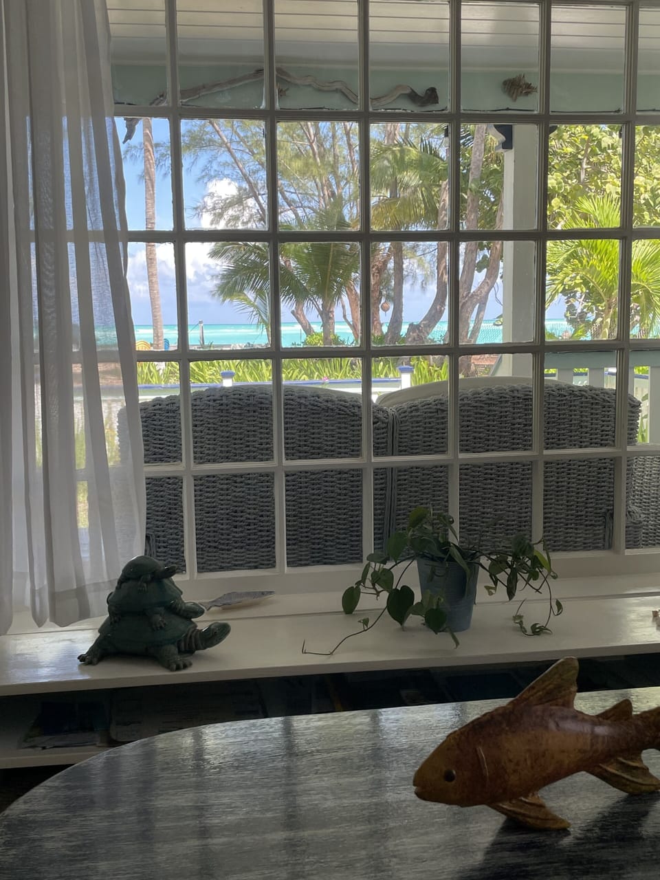 Beachside view from inside the living room.