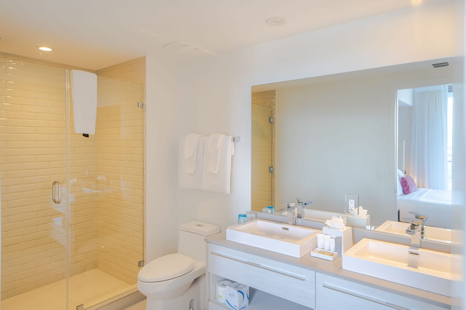 Fully Equipped Bathroom, where you can take a good shower and relax. It includes towels, a hairdryer and a starter kit.