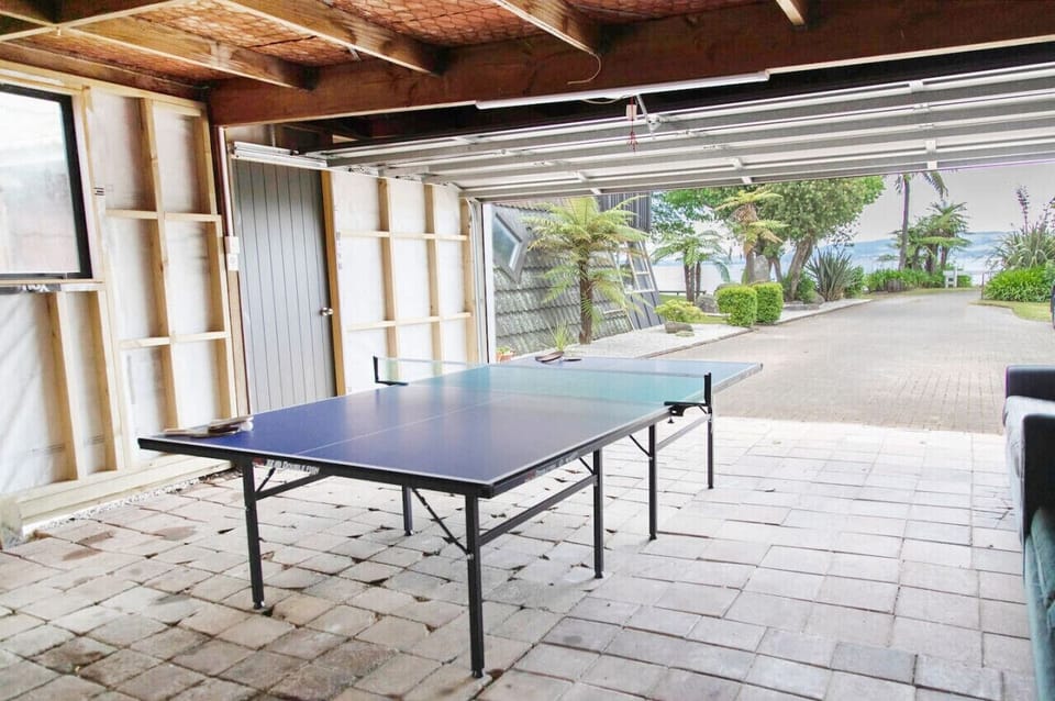 Table tennis under the carport