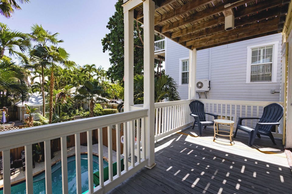 Shared Second Floor Balcony with Pool View