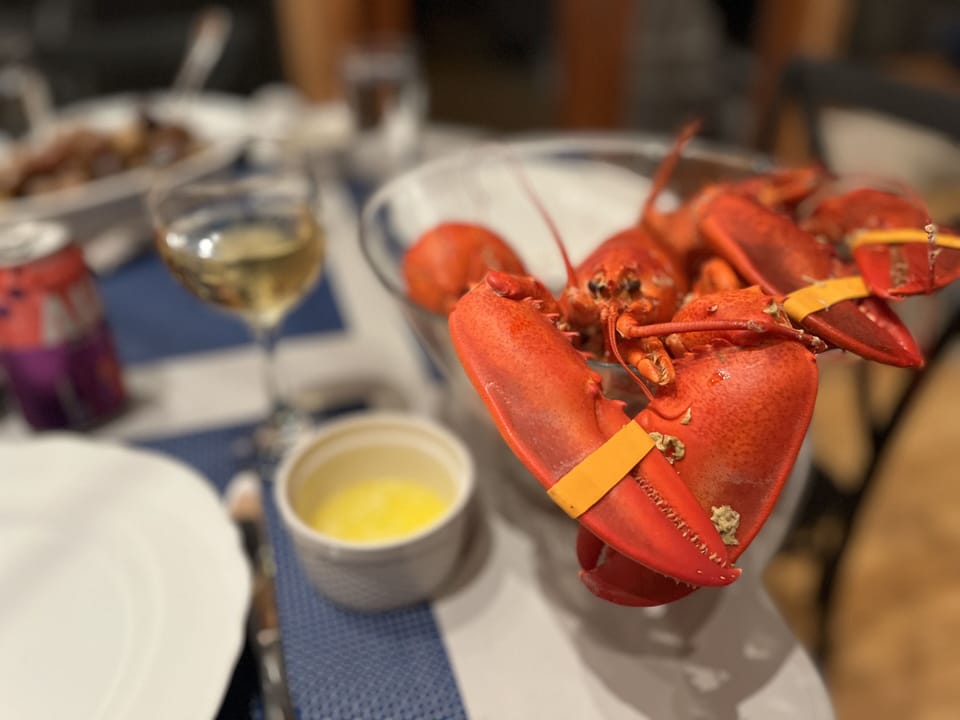 Fresh lobster can be cooked up at the house. Everything you need is there.