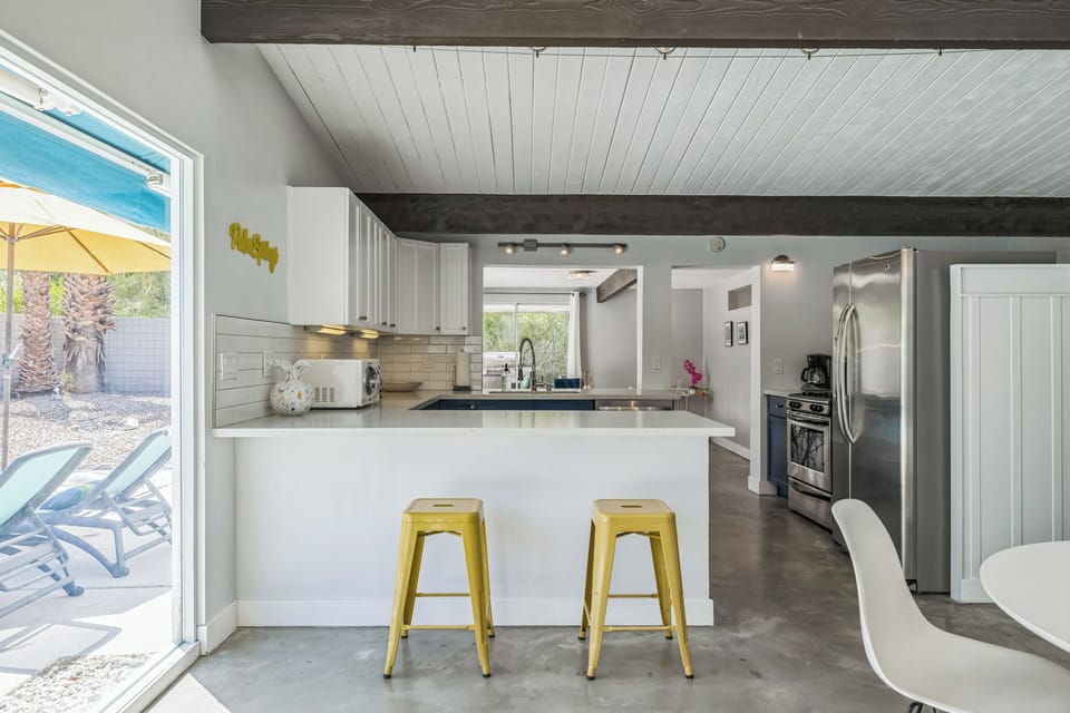 Counter seating with open kitchen floorplan