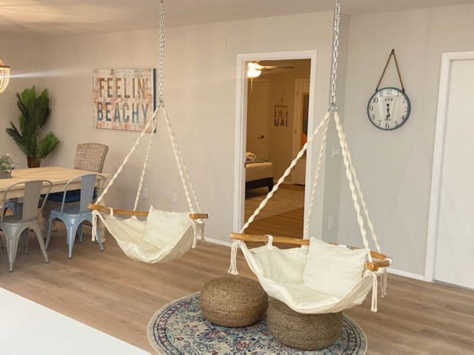 Fun hammocks to hang with the group while cooking or just spending time inside.