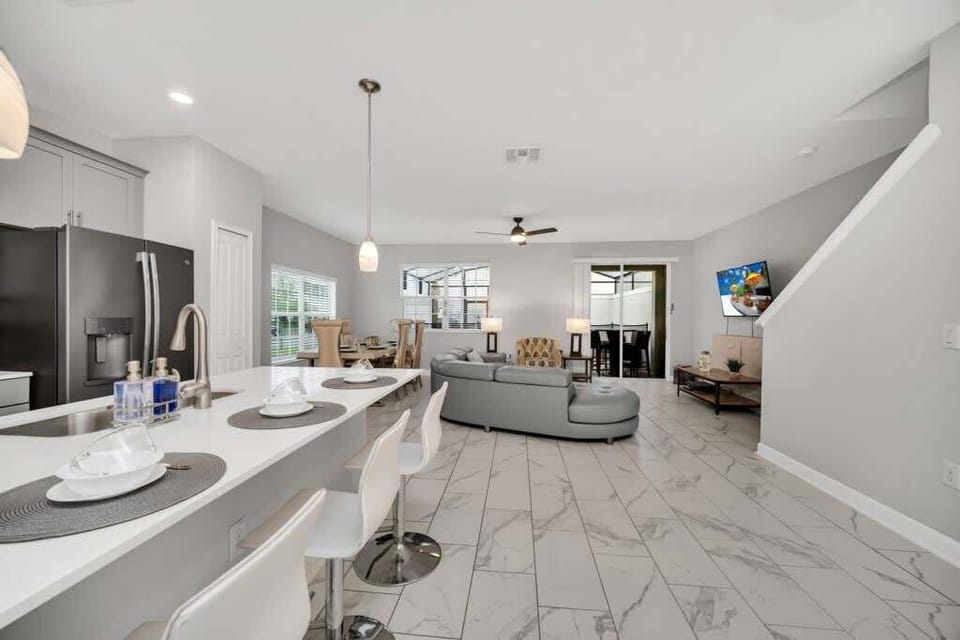 The open floor plan allows for large groups to share the unit and still feel like  there is space to spare. 