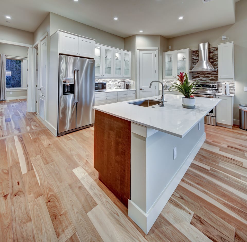 Kitchen with Kitchen Aid stainless appliances