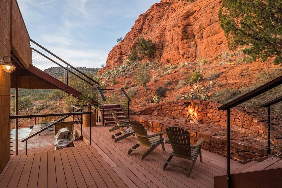 Gather `round the firepit for late night conversation and star gazing