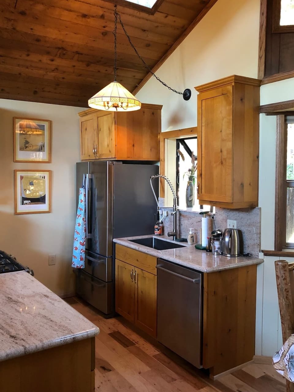 Fully appointed kitchen with modern appliances. 