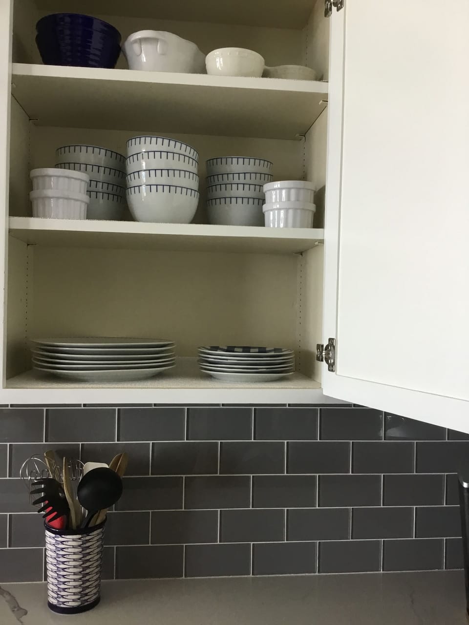 Fully stocked kitchen. 