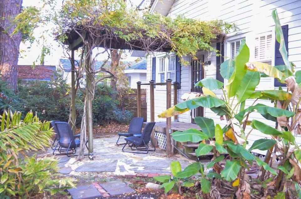Backyard porch with seating