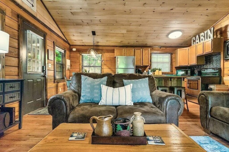The Blessing Cabin's cozy living area