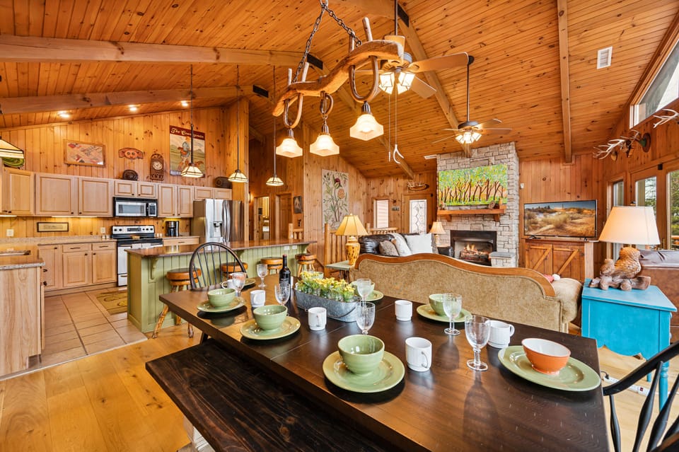 The dining table also makes a great place for your favorite board game or cards. 