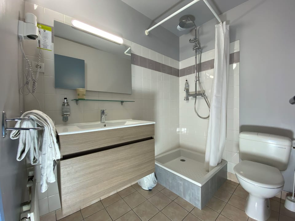 Free toiletries, hair dryer, towels