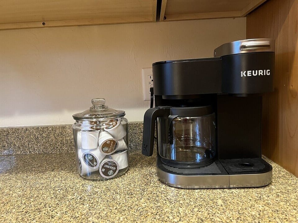 Dual Keurig with coffee and creamer supplies included