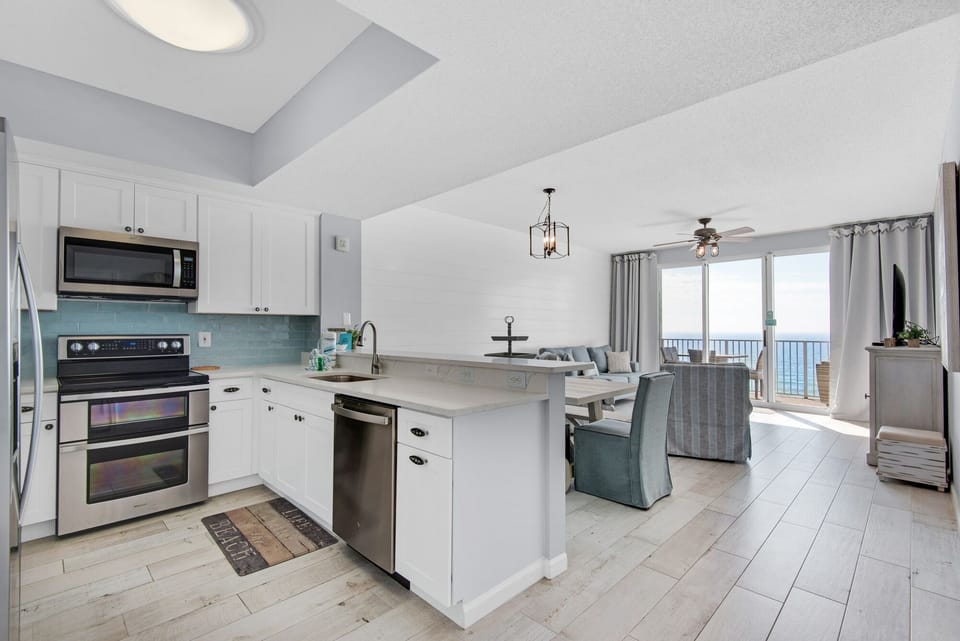 Kitchen to living room view