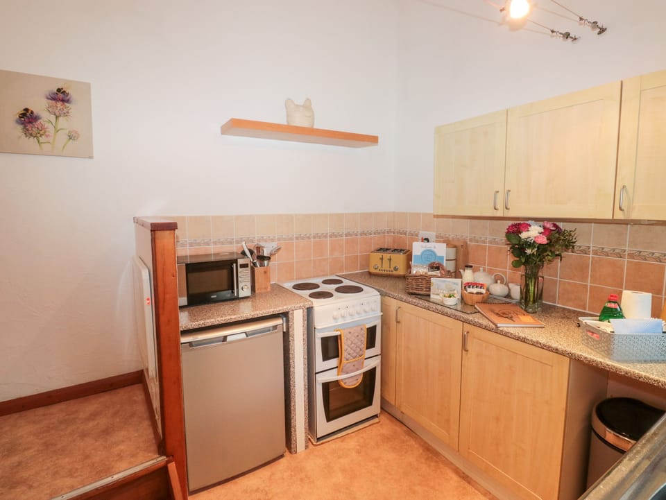 Cottage | Private kitchen | Fridge, microwave, electric kettle, toaster