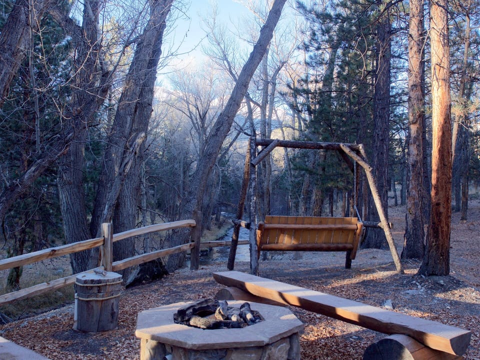Enjoy river views from the chair swing!