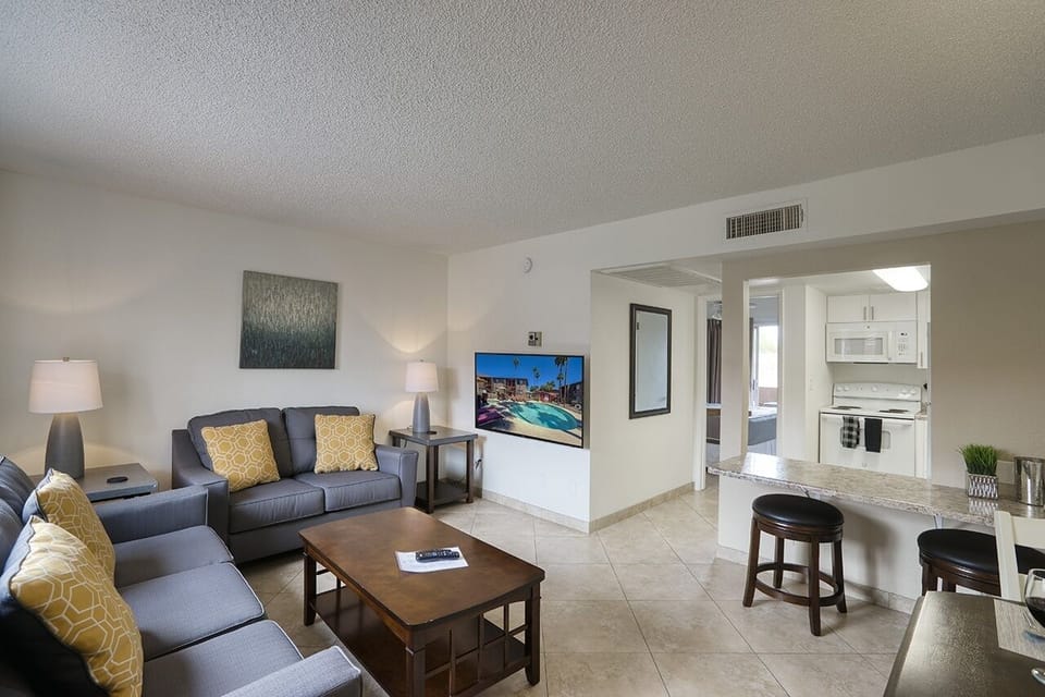 Apartment, 1 Bedroom | Living room | TV, fireplace