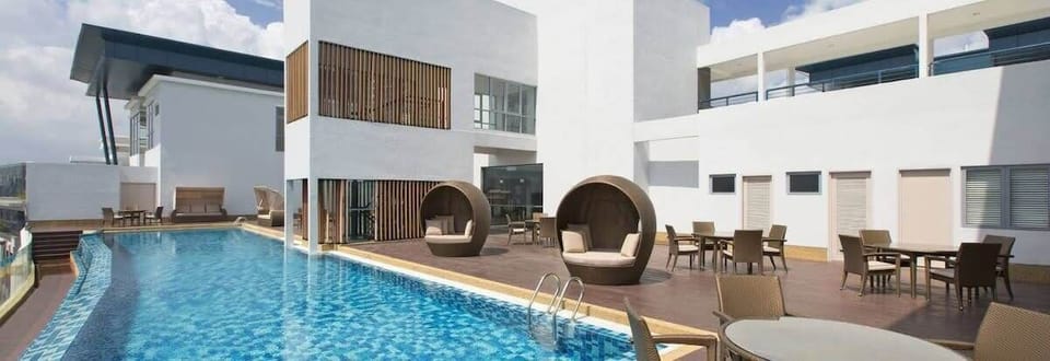 The beautiful outdoor pool.