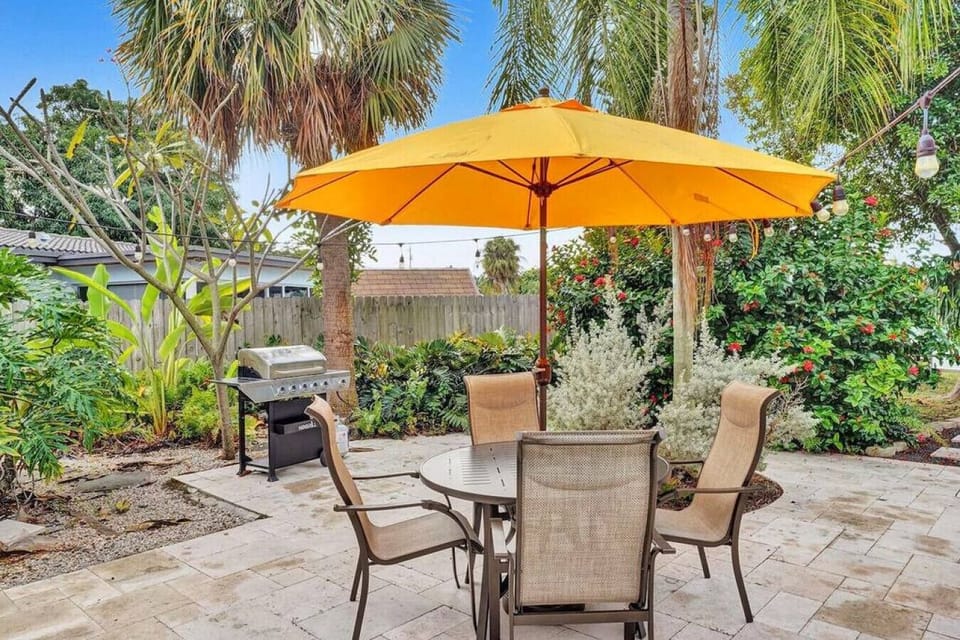 BBQ Grill with propane and grill tools ready for you to enjoy