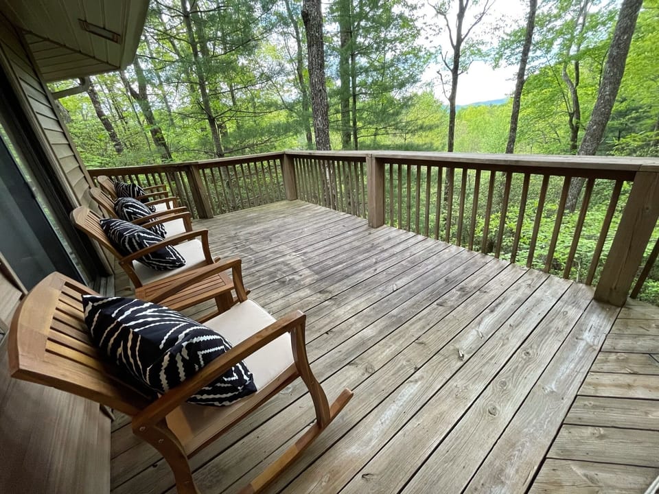 The gated wrap-around deck is perfect for taking in the stunning mountain views.