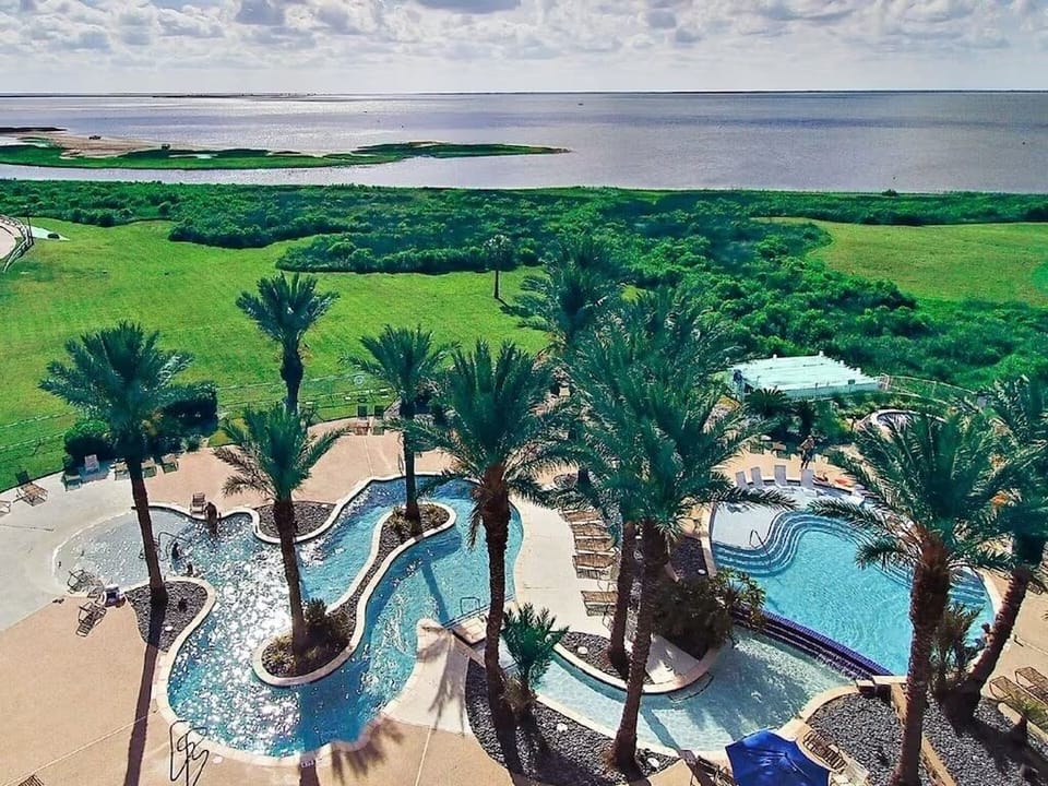 Heated lazy river with breathtaking views.