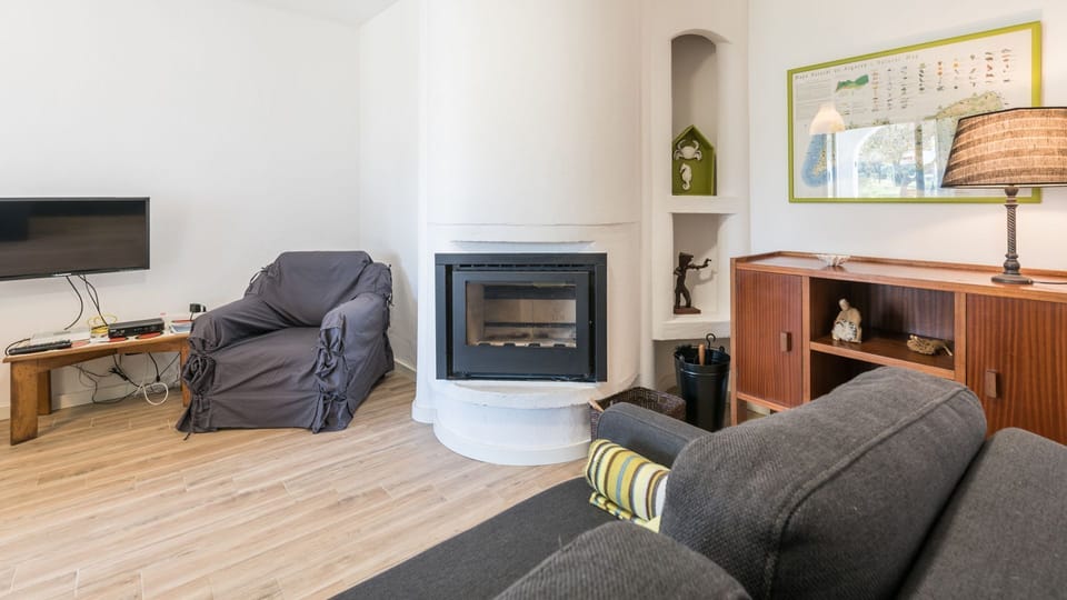 A fireplace is provided in the living room.