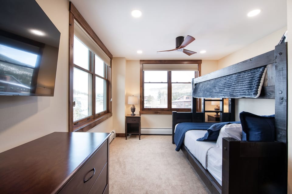 Indoors, Bed, Bedroom, Furniture, Ceiling Fan