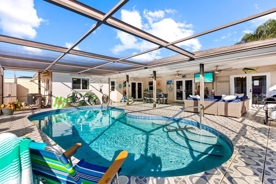 Enjoy the electric-heated pool w/Southern exposure