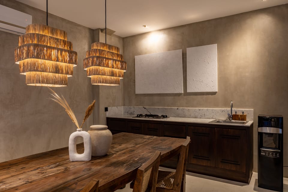 Family Villa | Private kitchen | Full-size fridge, microwave, blender, cookware/dishes/utensils