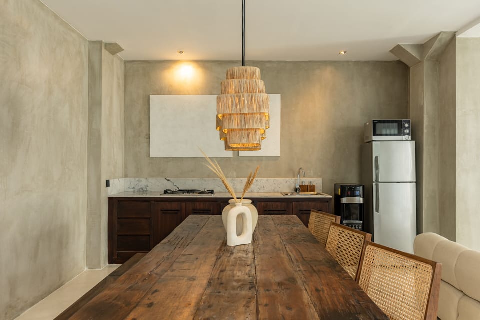 Family Villa | Private kitchen | Full-size fridge, microwave, blender, cookware/dishes/utensils