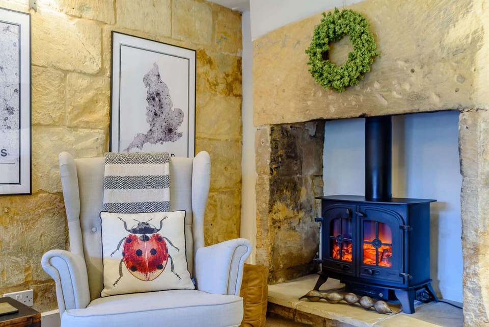 Orchard Cottage Wood Burner - StayCotswold