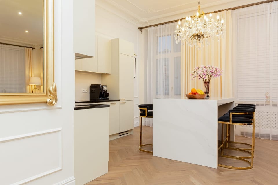 Kitchenette with dining table. 