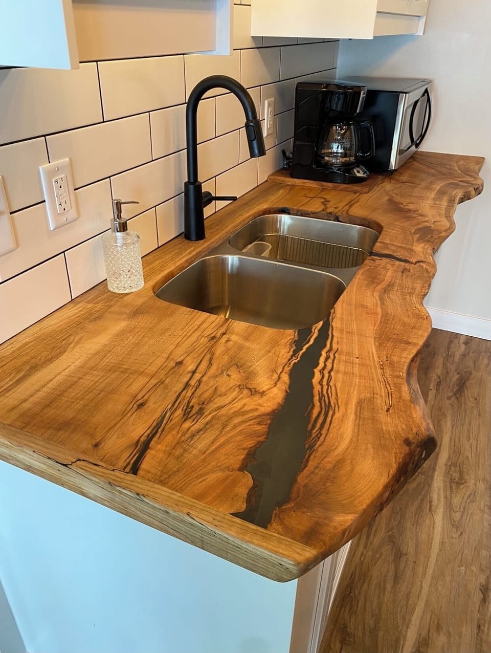 Close-up of Spalted Maple countertop