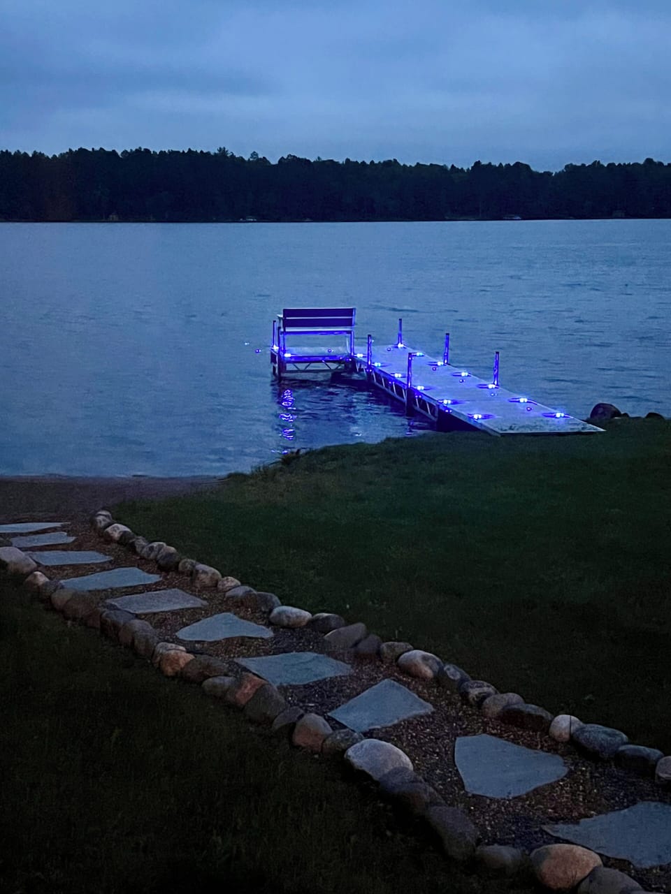 Dock lights at night