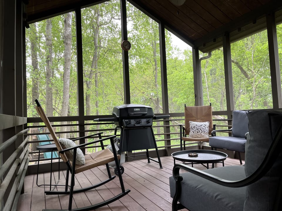 Screen porch with grill