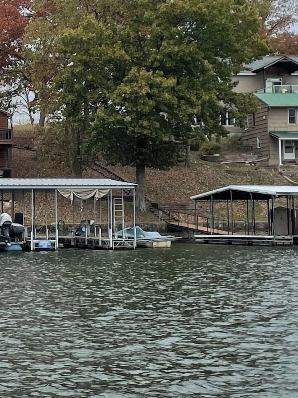 Stairs down to the dock. 