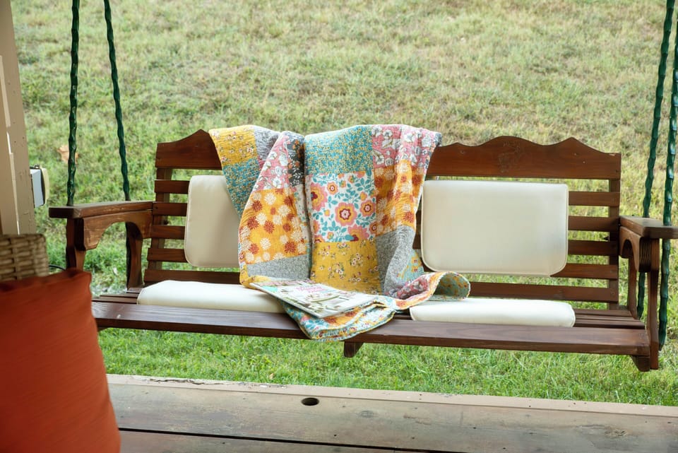 Sit and swing while your enjoy nature sounds and catchup with family 