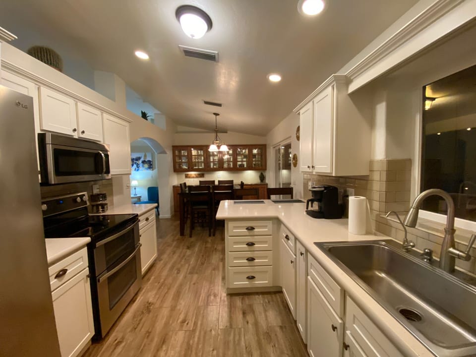 Recently remodeled fully appointed kitchen w service for 12 guests.