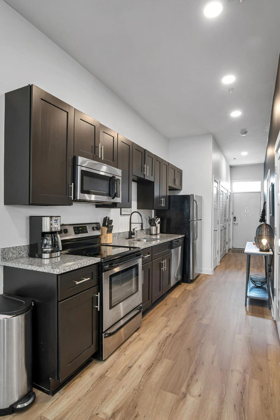 Enjoy cooking in our fully stocked kitchen.