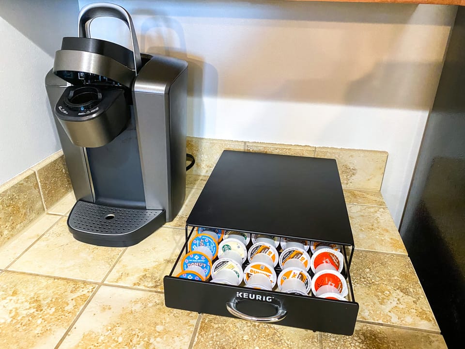 Keurig + coffee provided in the room!