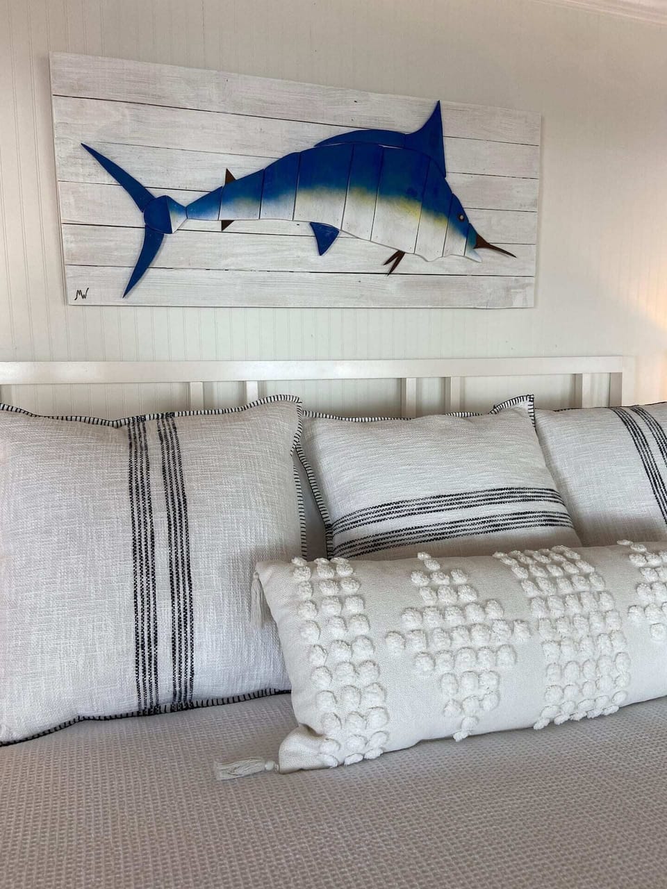 Original art are displayed in the cottage