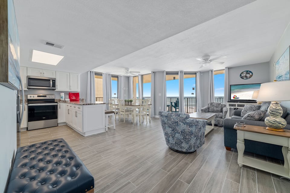 Living room and kitchen