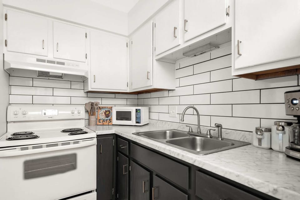 Kitchen stocked with everything you need to stay in and cook a complete meal!