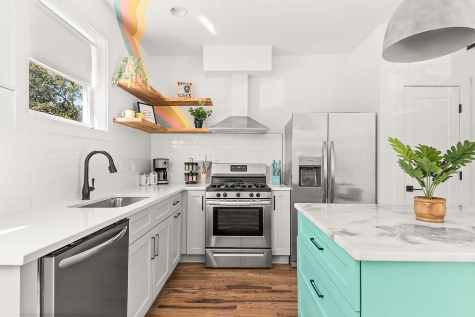 Brand new kitchen is complete with your own "bar cart"
